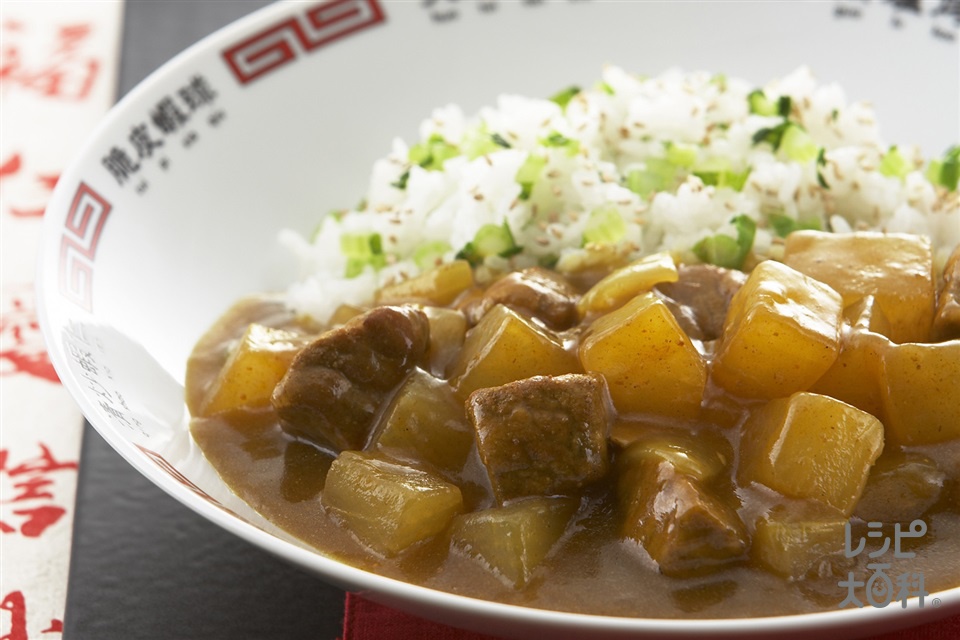 大根と豚肉の中華風カレー(大根+温かいご飯を使ったレシピ)