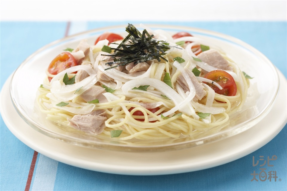 ツナと玉ねぎの冷製パスタ(スパゲッティ+ツナ缶を使ったレシピ)