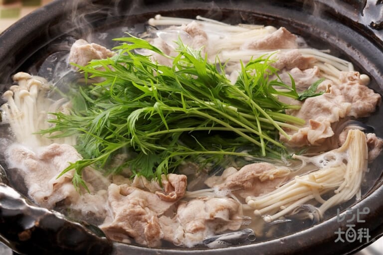 シャキシャキ水菜と豚肉のお鍋