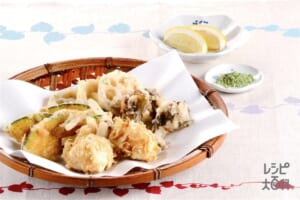 秋野菜の天ぷらと豆腐の湯葉揚げ