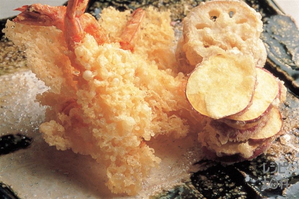 冷凍えびの天ぷら(えび+さつまいもを使ったレシピ)
