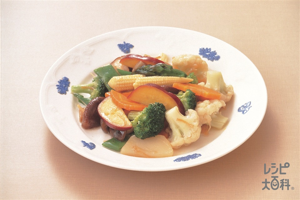 蔬炒素什景(いろいろ野菜の香り炒め)(しめじ+しいたけを使ったレシピ)