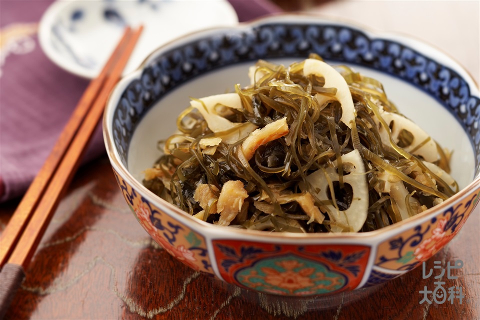 蓮根と野菜昆布の干しだら煮