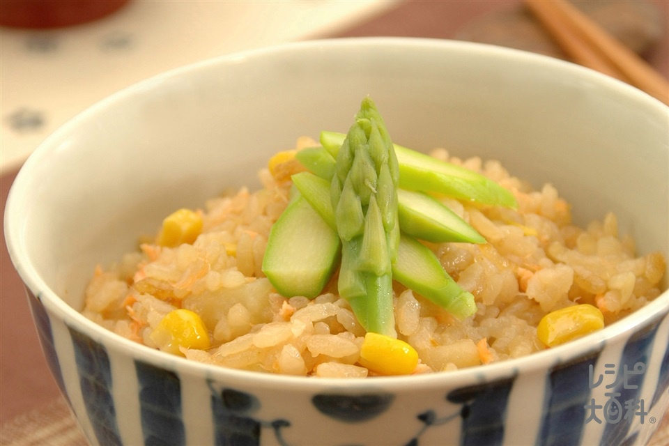 じゃがいもとさけの炊き込みご飯