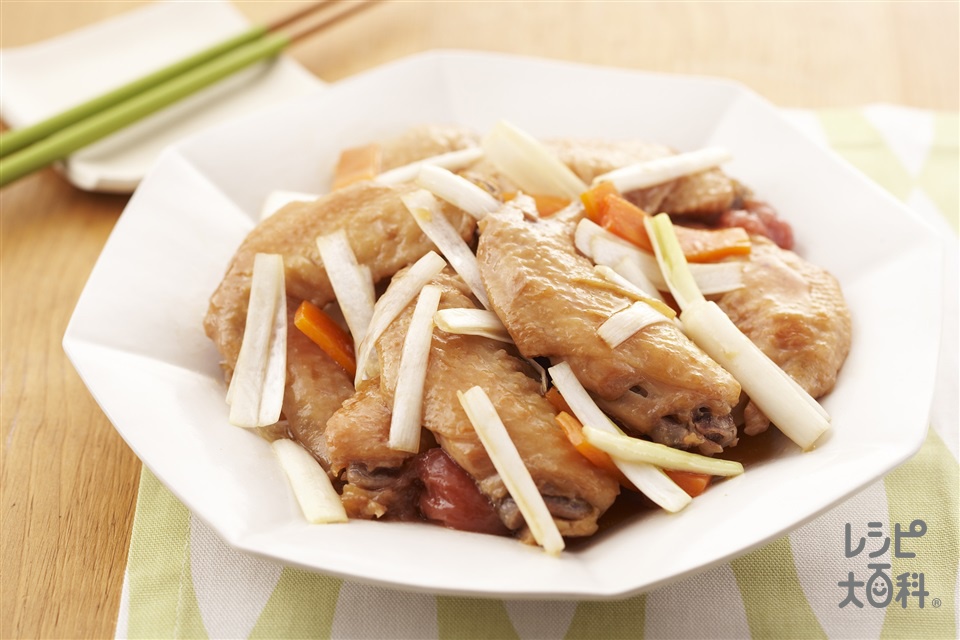 長葱と手羽先のだしうま煮 梅風味(鶏手羽先+長ねぎを使ったレシピ)