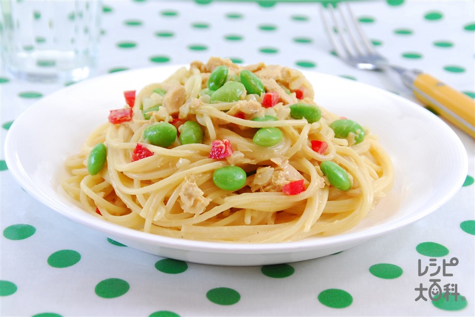 ツナと枝豆のパスタ　カレー風味(スパゲッティ+牛乳を使ったレシピ)