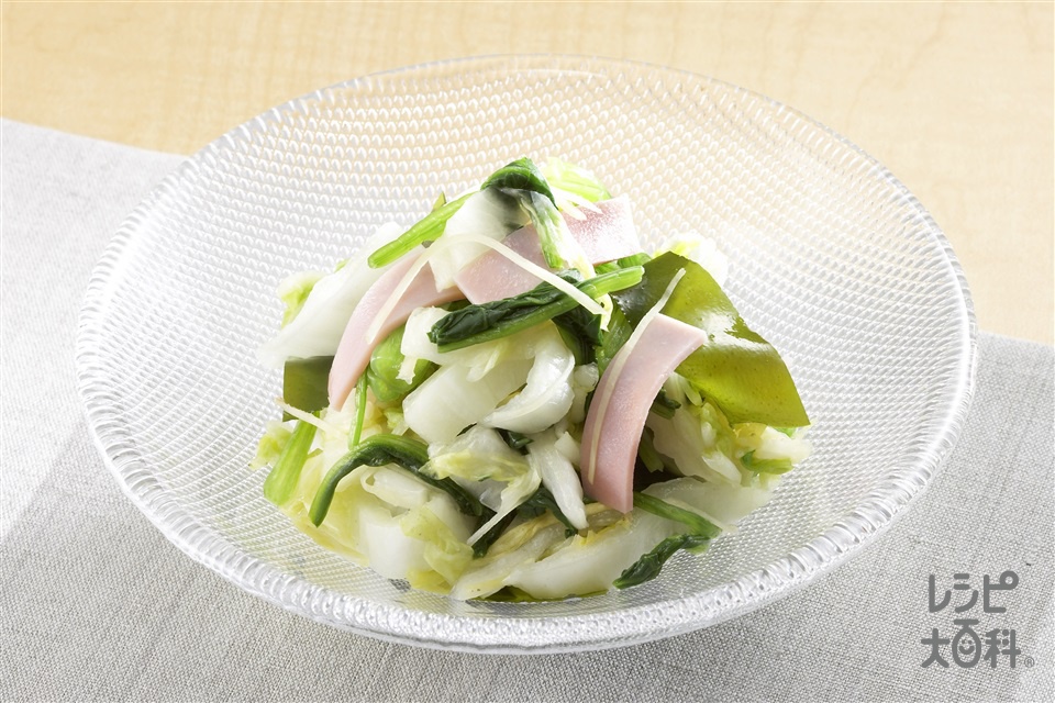 白菜の簡単和えもの(白菜の塩漬け+ほうれん草を使ったレシピ)