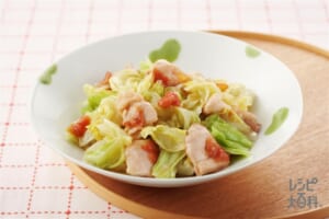 鶏肉とキャベツのレンジ蒸し 梅風味