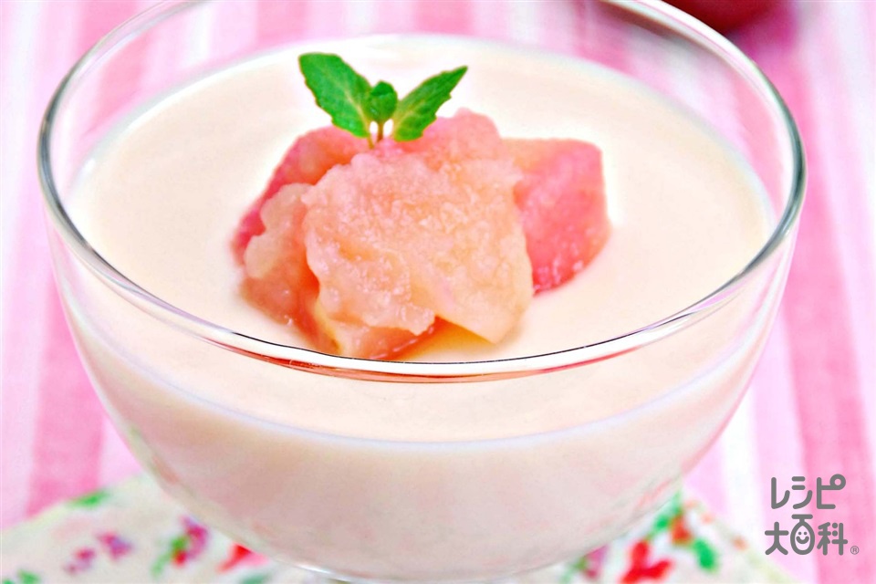 豆乳のブラマンジェ～ゴロゴロりんごの食べジャム添え～(調整豆乳+りんごを使ったレシピ)
