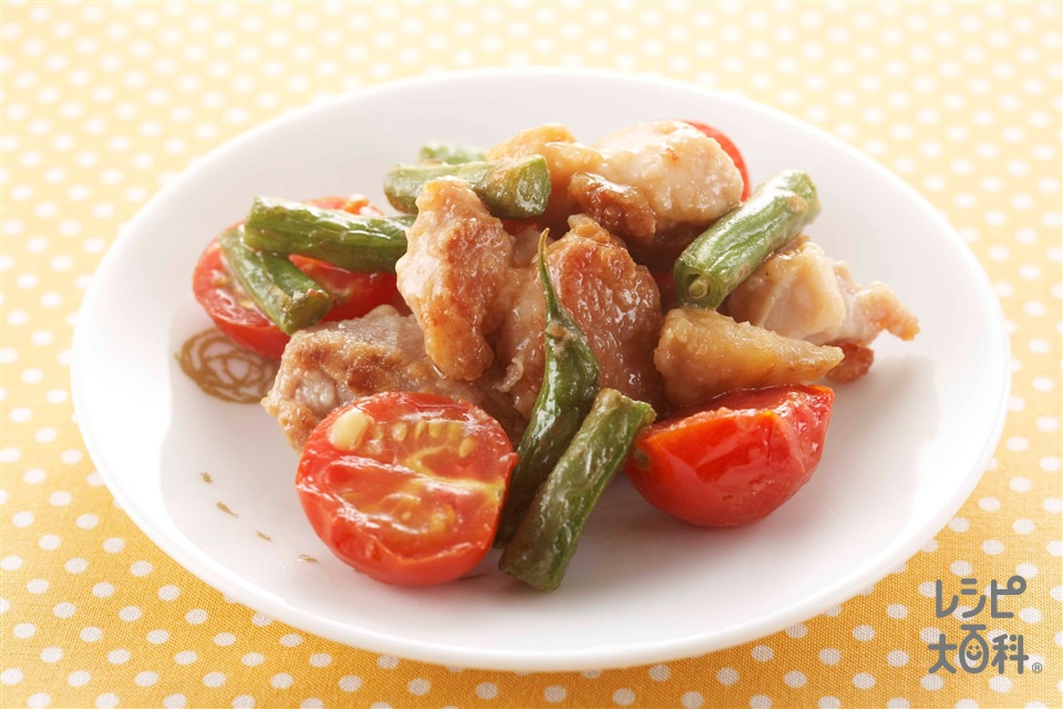 鶏と野菜の照り焼き(鶏もも肉+ミニトマトを使ったレシピ)