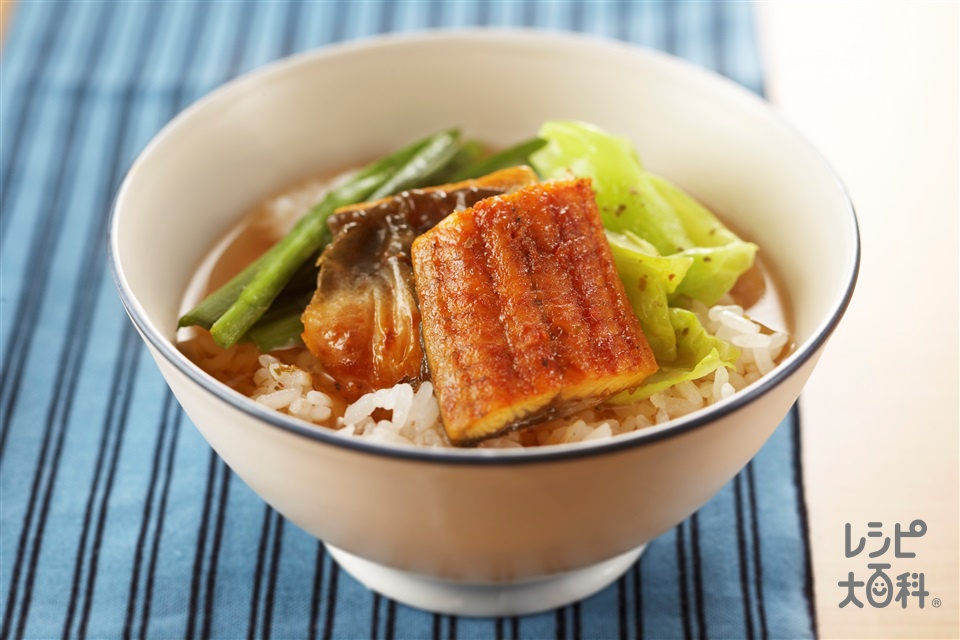 鍋のシメ うなぎとにら茶漬け(ご飯を使ったレシピ)