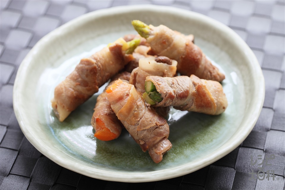野菜の豚肉巻き(豚バラ薄切り肉+にんじんを使ったレシピ)
