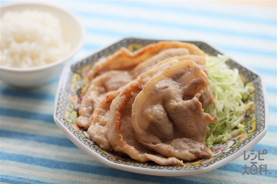 豚のしょうが焼き(豚しょうが焼き用肉+薄力粉を使ったレシピ)