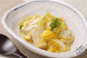 高野豆腐のしょうが風味の卵とじ