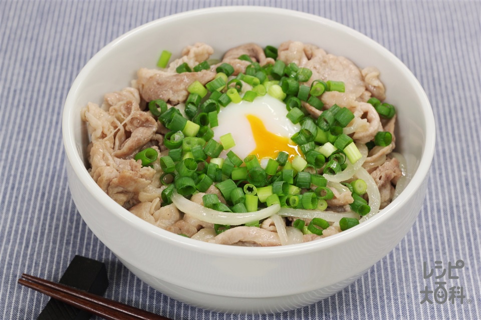 スタミナ豚丼(豚バラ薄切り肉+ご飯を使ったレシピ)