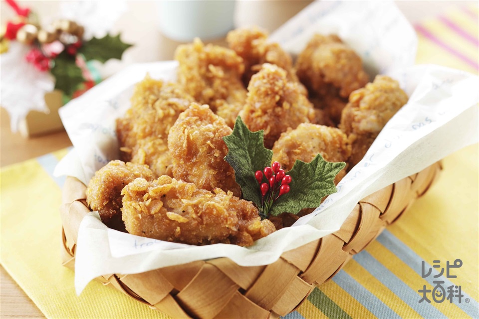 サクサク クリスピーチキンのレシピ 作り方 レシピ大百科 レシピ 料理 味の素パーク 鶏もも肉やコーンフレークを使った料理