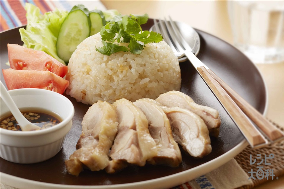 味付け簡単☆シンガポールチキンライス(米+鶏もも肉を使ったレシピ)