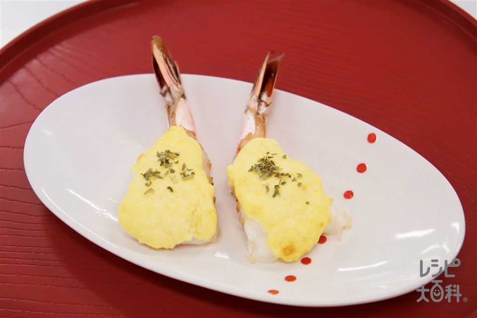 えびの黄金焼き(えび+絹ごし豆腐を使ったレシピ)