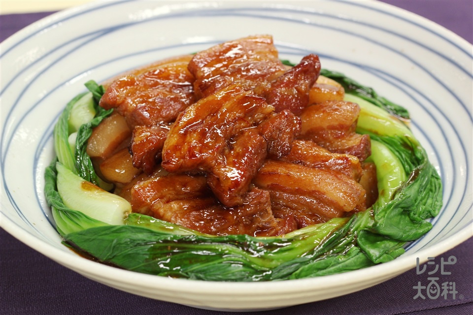 豚の角煮～中華風～(豚バラかたまり肉+チンゲン菜を使ったレシピ)