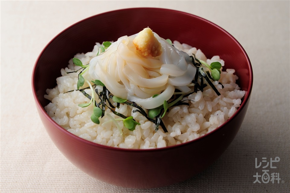 イカマヨご飯(いかそうめん+温かいご飯を使ったレシピ)