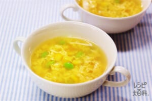 枝豆とコーンのたまごスープ
