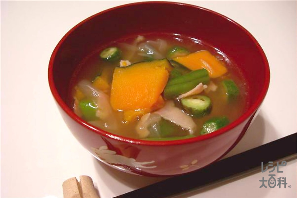 夏野菜のおかず椀　～和風～(かぼちゃ+玉ねぎを使ったレシピ)