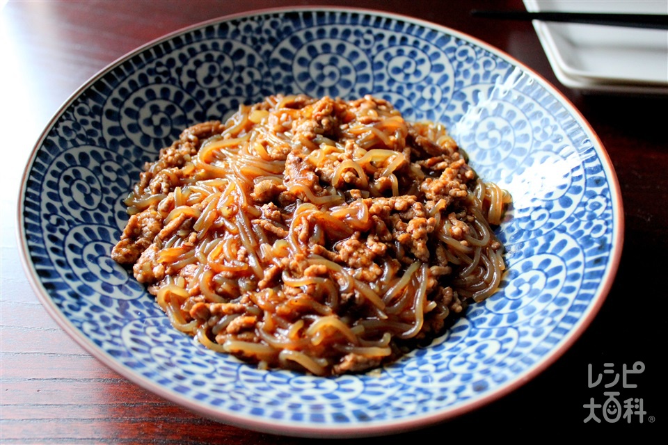 簡単麻婆しらたき(しらたき+豚ひき肉を使ったレシピ)