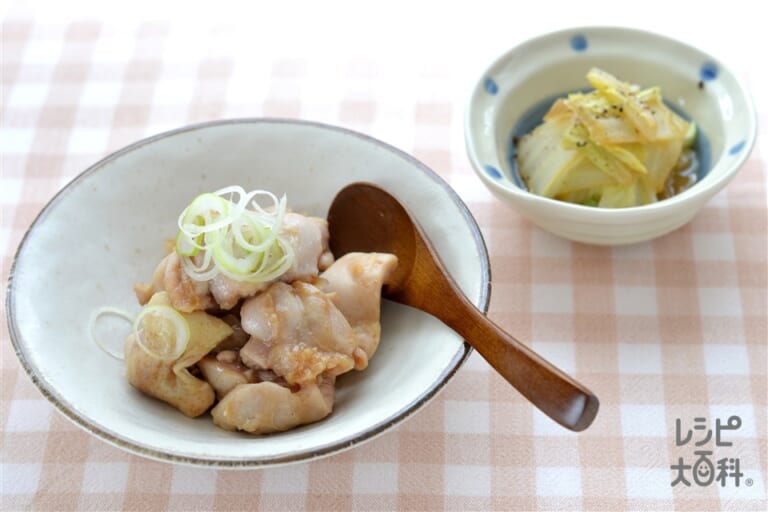 鶏肉の香りバター蒸し白菜添え