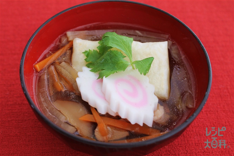 福島風雑煮(切り餅+鶏ももこま切れ肉を使ったレシピ)