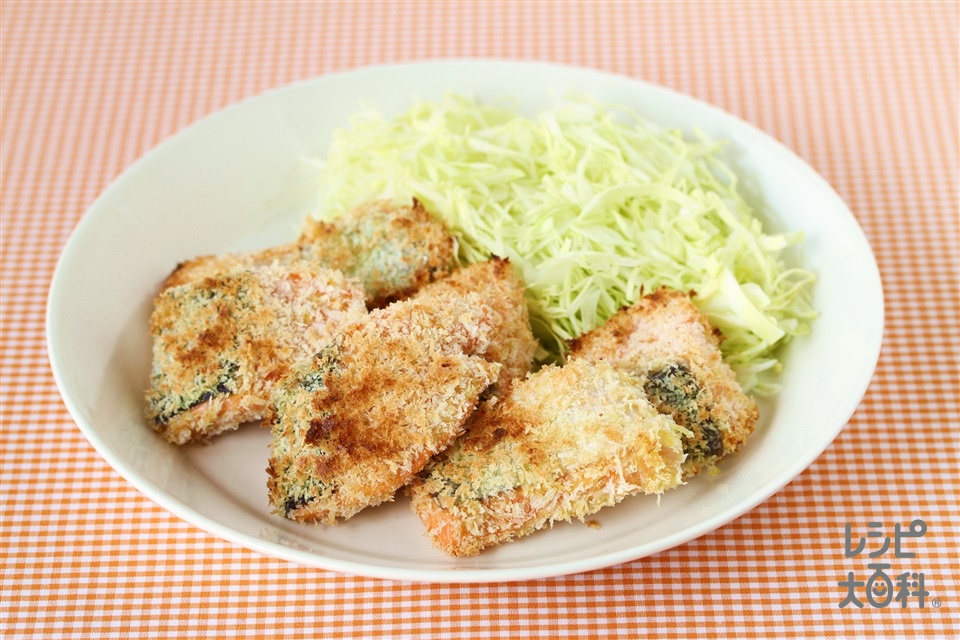 鮭のパン粉焼き　カレー風味