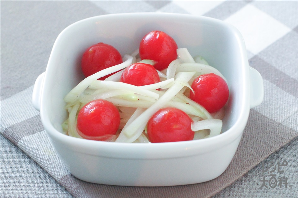 ミニトマトと玉ねぎのマリネ(ミニトマト+玉ねぎ（小）を使ったレシピ)