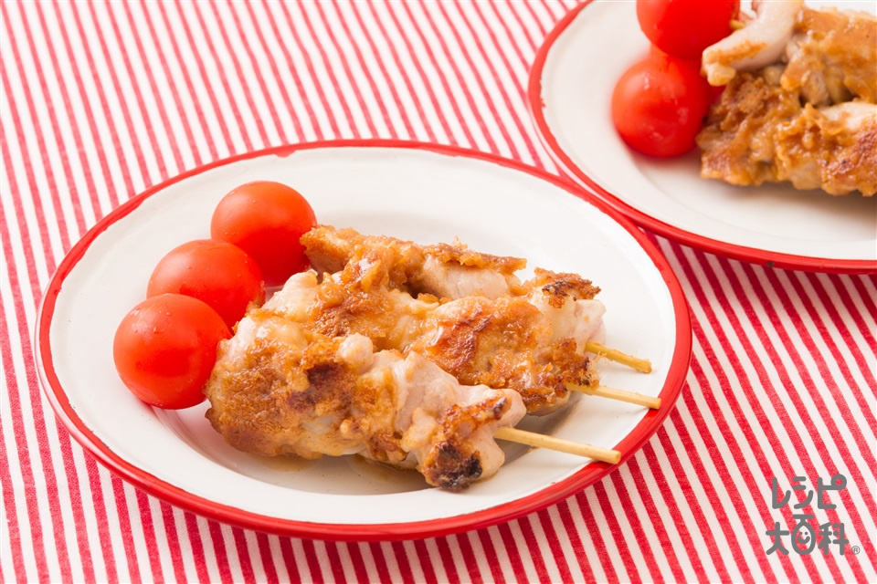 サテー風ピーナツバター焼き鳥(鶏もも肉+無糖のピーナッツバターを使ったレシピ)