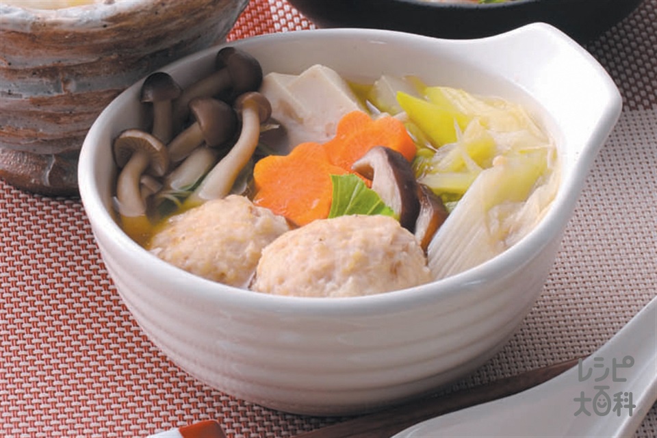 尾島産やまといも団子入り鍋(白菜+木綿豆腐を使ったレシピ)