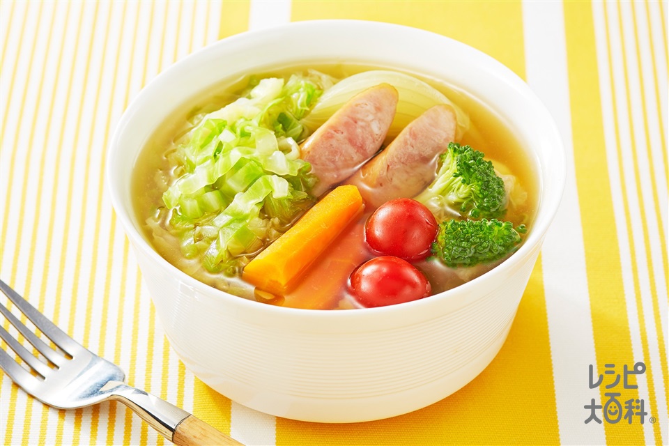 千切りキャベツのスープ野菜(キャベツ+玉ねぎを使ったレシピ)