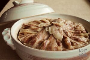豚バラキャベツ鍋