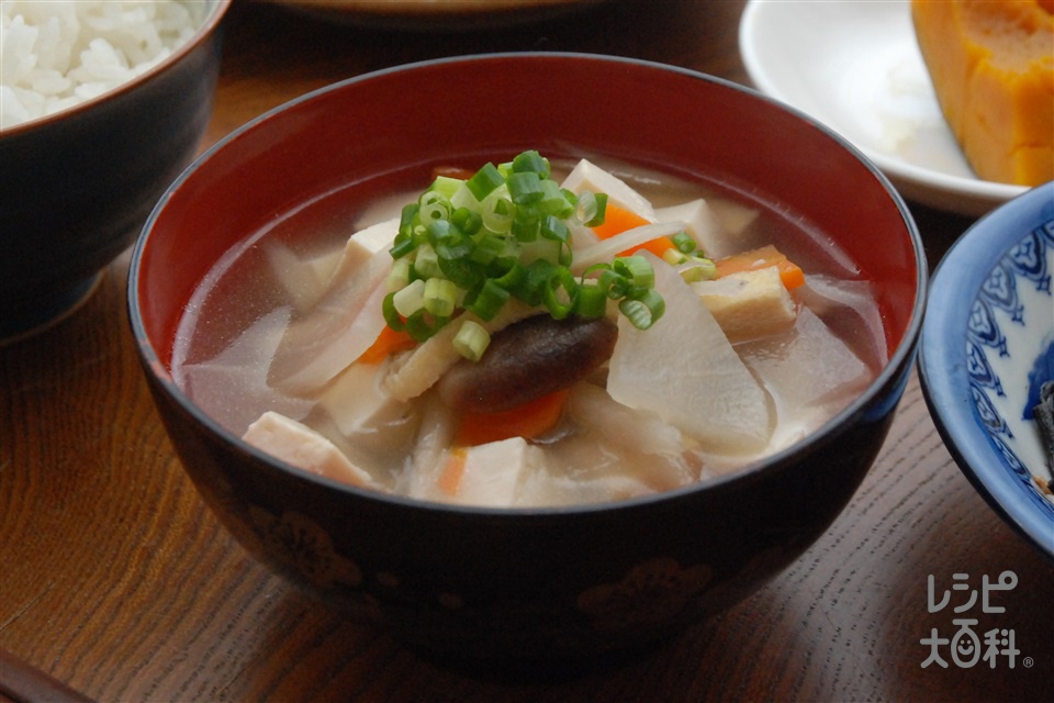 島根県産食材のけんちん汁(里いも+木綿豆腐を使ったレシピ)