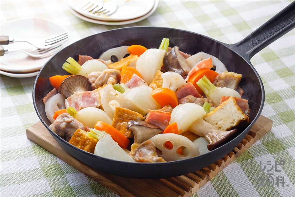 冬野菜のぎゅーぎゅー焼き(鶏もも肉+かぶを使ったレシピ)
