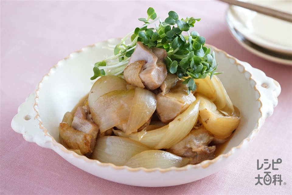 鶏肉と玉ねぎの甘辛煮(鶏もも肉+玉ねぎを使ったレシピ)