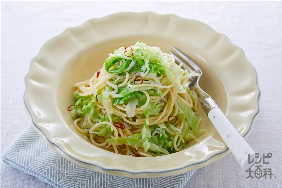 無限湯通しキャベツのパスタ