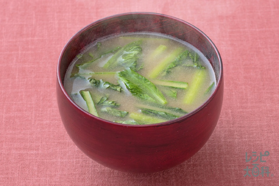 小松菜のみそ汁のレシピ 作り方 味の素パーク の料理 レシピサイト レシピ大百科 小松菜を使った料理