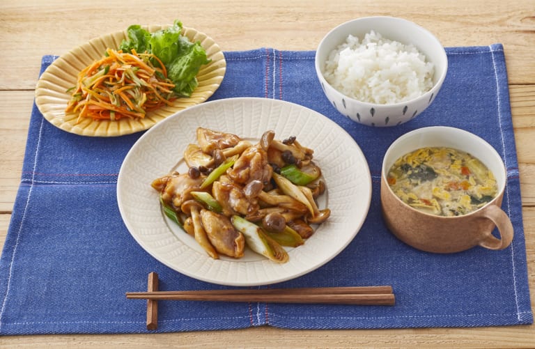 受験生応援レシピ!【夕食】ガリバタ鶏献立