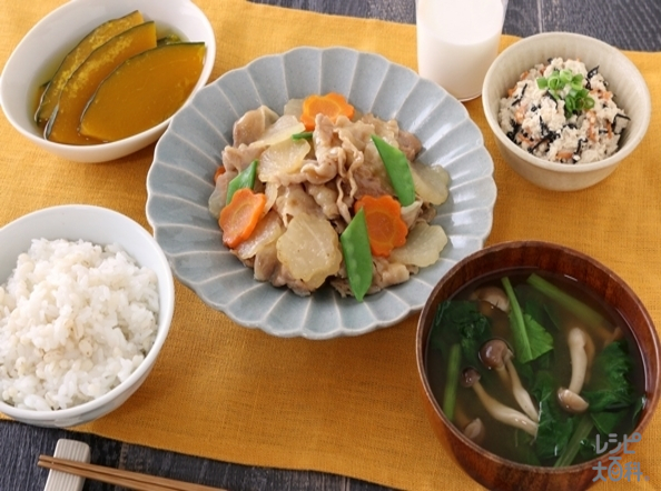 <夕食>合格!豚バラ大根献立