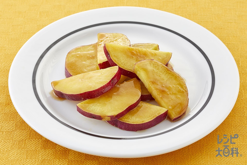 さつまいものレンジ温野菜♪黒酢味(さつまいもを使ったレシピ)