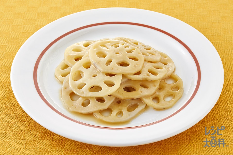 れんこんのレンジ温野菜♪黒酢味(れんこんを使ったレシピ)