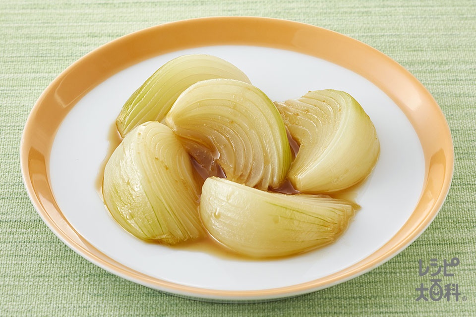 玉ねぎのレンジ温野菜♪黒酢味(玉ねぎを使ったレシピ)