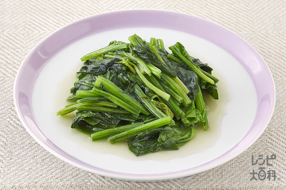 ほうれん草のレンジ温野菜♪バーニャカウダ味(ほうれん草を使ったレシピ)