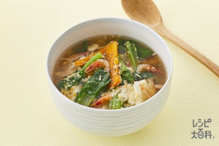 小松菜のふわ玉スープ