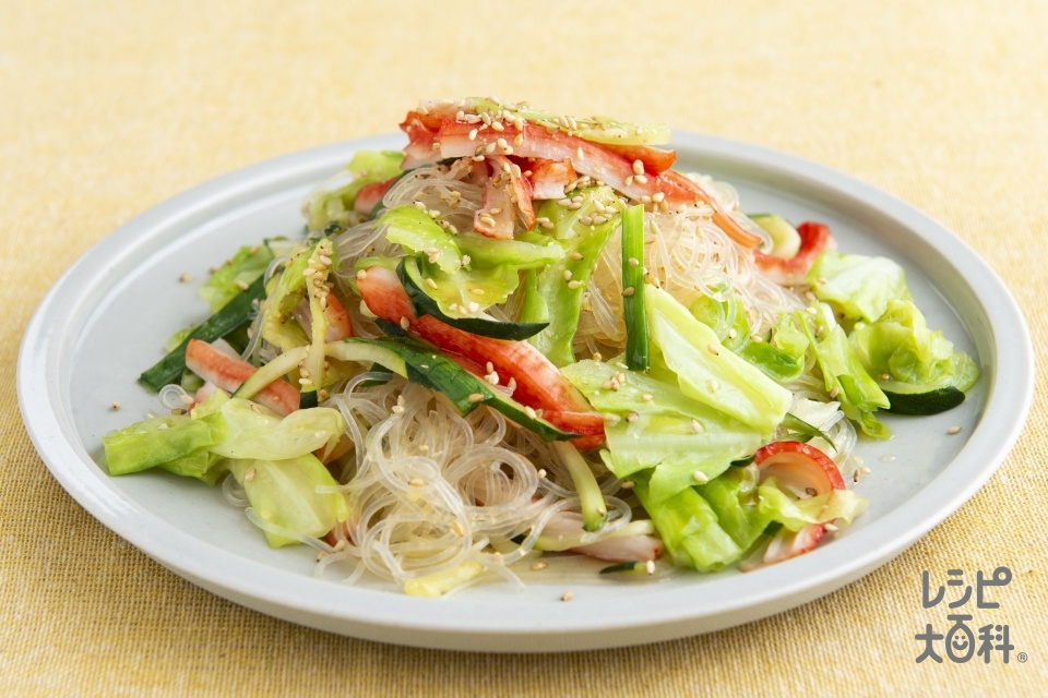 かにかまと野菜のレンジ春雨