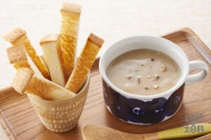 トースト × きのこ dip スープ