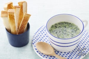 トースト × ほうれん草 dip スープ